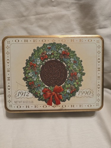 Christmas oreo tin 6 - x, 6"